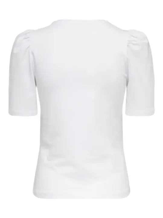 Weiße Bluse mit Puffärmeln