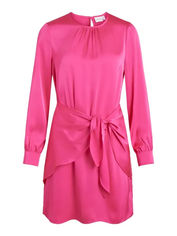 Pinkes Vila Kleid mit Schleife Pinkes Vila Kleid mit Schleife