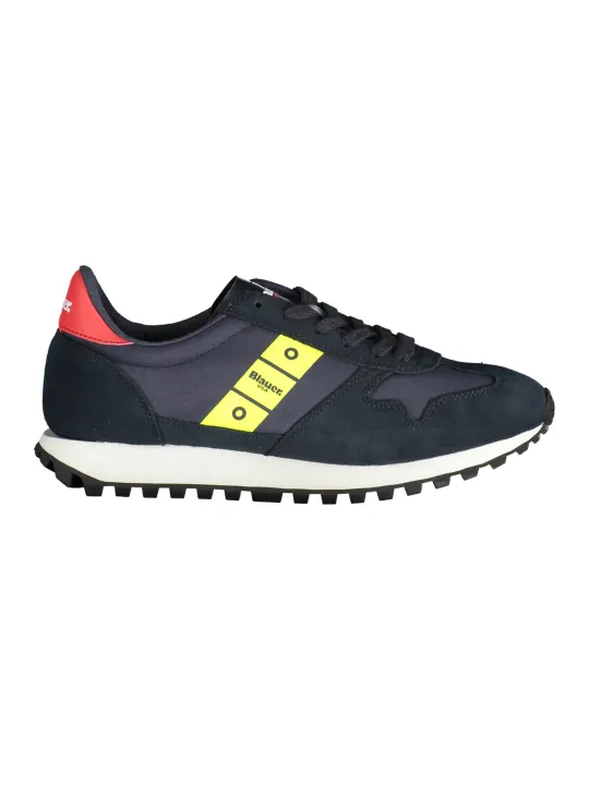 "Blauer Sneakers im Sale | KONTRAST-SNEAKER MIT LOGO UND SCHNÜRSENKEL online kaufen"|Planet-Deluxe