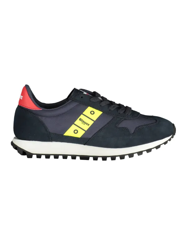 "Blauer Sneakers im Sale | KONTRAST-SNEAKER MIT LOGO UND SCHNÜRSENKEL online kaufen"|Planet-Deluxe