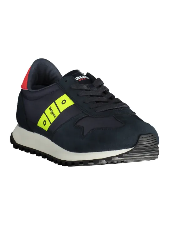 "Blauer Sneakers im Sale | KONTRAST-SNEAKER MIT LOGO UND SCHNÜRSENKEL online kaufen"|Planet-Deluxe