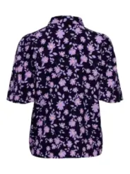 Floral bedruckte Damenbluse kurzärmlig