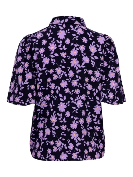 Floral bedruckte Damenbluse kurzärmlig