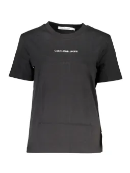 "Calvin Klein T-Shirt: Kontrastdetails & Stickerei-Logo"