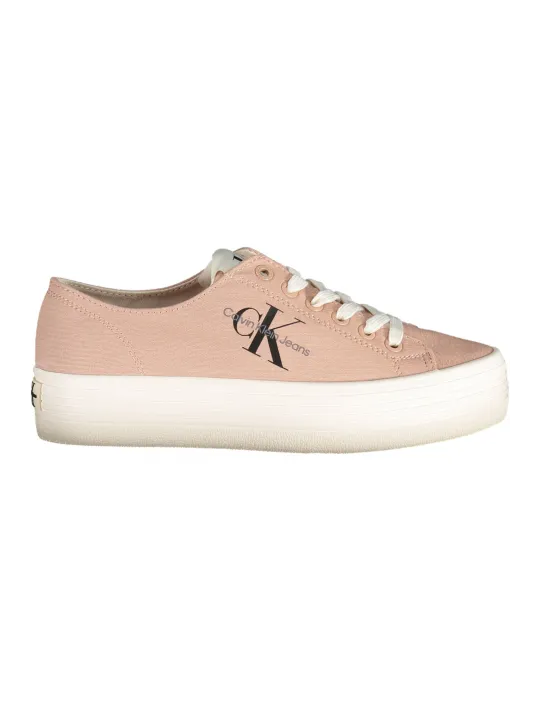 "Calvin Klein Sneakers im Sale | Calvin Klein Plateau Sneaker Print Rosa online kaufen"|Planet-Deluxe