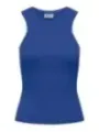Geripptes blaues ärmelloses Top von Jacqueline De Yong