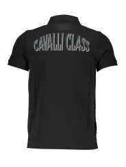 "Cavalli Class Poloshirts im Sale | Cavalli Class Schwarz Polo mit Print und Logo online kaufen"|Planet-Deluxe