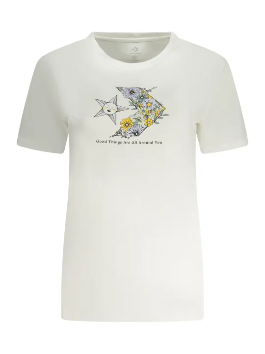 "Converse T-Shirts im Sale | Converse Slim Fit Logo TShirt Rundhals Print Weiß online kaufen"|Planet-Deluxe