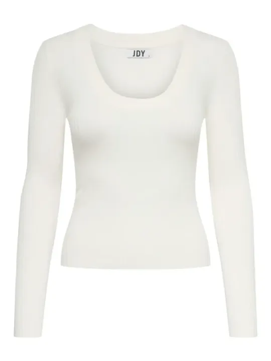 Weißes Rippstrick-Langarmshirt von JDY