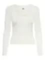 Weißes Rippstrick-Langarmshirt von JDY