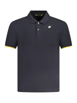 "Polo-Shirt Schwarz mit Kontrast & Logo - KWAY Stilvoll"