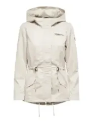 Beige Kapuzenjacke mit Kordelzug in der Taille