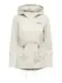 Beige Kapuzenjacke mit Kordelzug in der Taille
