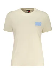 "Tommy Hilfiger T-Shirts im Sale | Tommy Hilfiger Damen T-Shirt DW0DW21338_BEACG - Kurzarm, Rundhals, Druck & Stickerei, Logo, 95% Regenerative Baumwolle online kaufen"|Planet-Deluxe