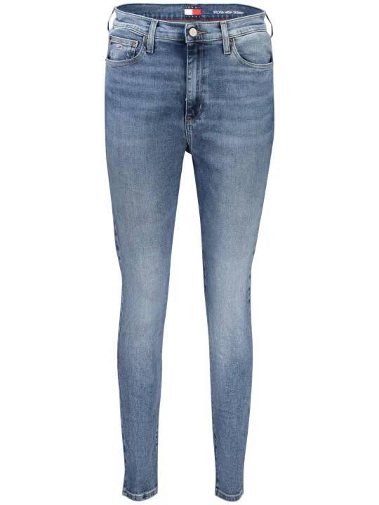 "Tommy Hilfiger Jeans im Sale | **Tommy Hilfiger DW0DW20655_BL1A5: Zeitlose 5-Pocket-Jeans, Sylvia High Skinny mit Washed-Effekt, Knopf und Reißverschluss, Log online kaufen"|Planet-Deluxe