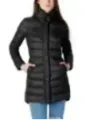 Schwarze Damen Pufferjacke langer Schnitt