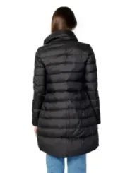 Schwarze, lange Damen-Steppjacke Peuterey
