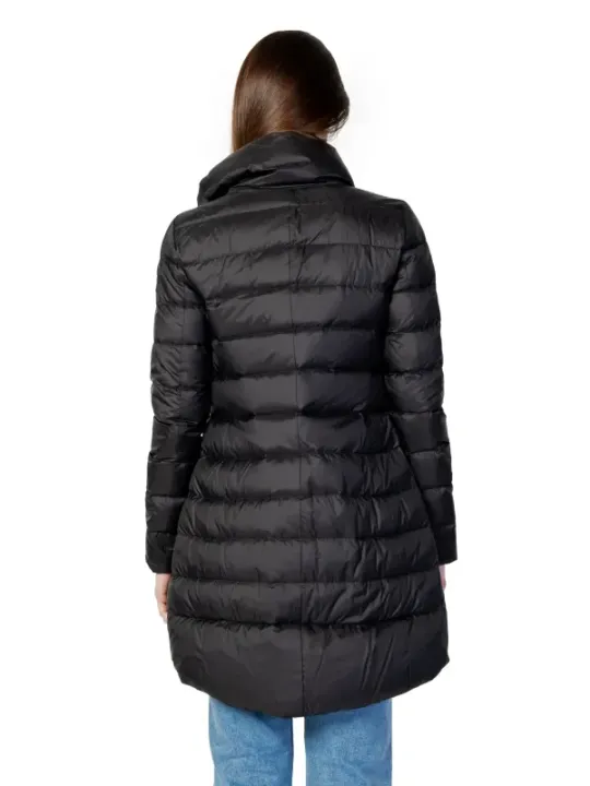 Schwarze, lange Damen-Steppjacke Peuterey