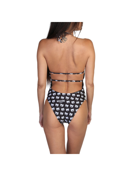 Moschino Schwarz Bikini mit Affenmuster
