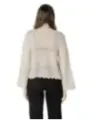 Beige gehäkelte Bluse mit Glockenärmeln