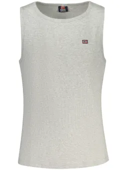 "Stylisches NORWAY 1963 Tanktop Grau mit Stickerei-Logo"