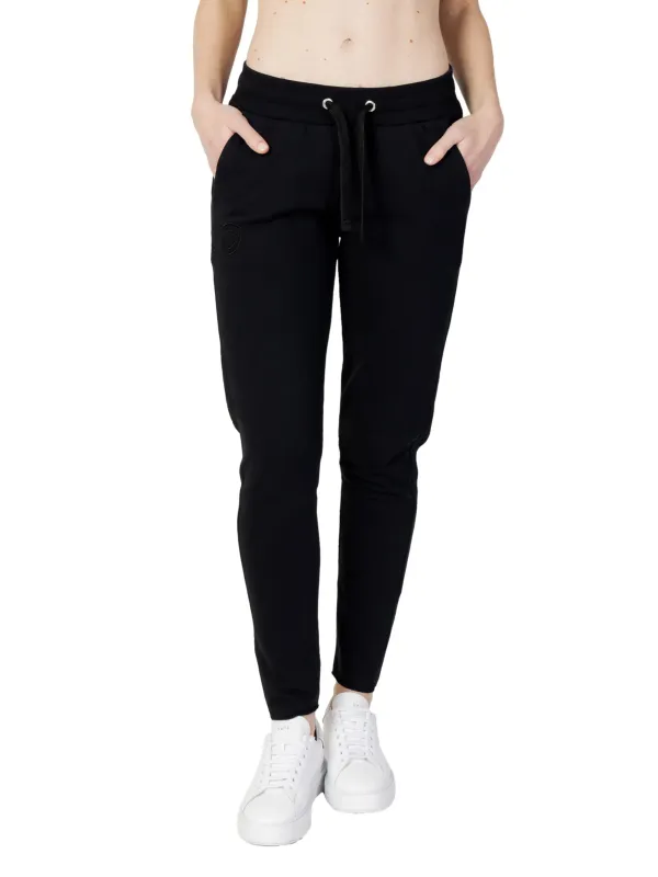 Schwarze Damen Softshellhose schlank geschnitten
