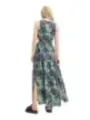 Langes, blumiges Maxikleid mit Schlitz