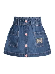 "GUESS JEANS Röcke im Sale | Guess Jeans Mädchen Jeansrock mit Stickereien und Kontrastdetails online kaufen"|Planet-Deluxe