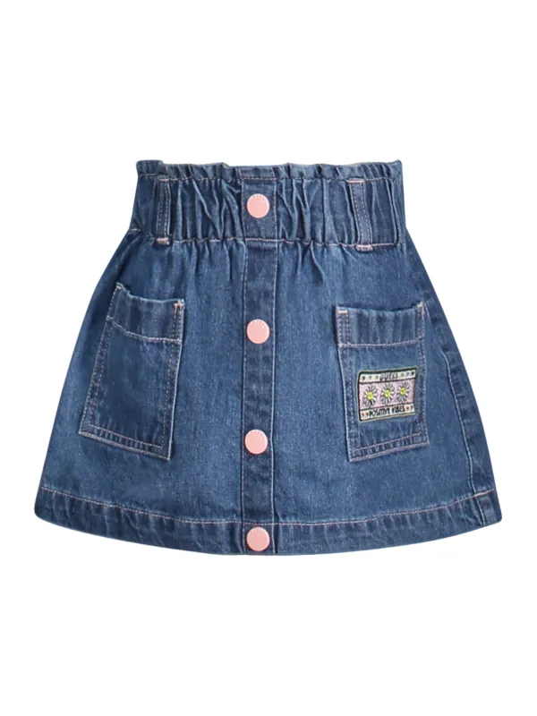 "GUESS JEANS Röcke im Sale | Guess Jeans Mädchen Jeansrock mit Stickereien und Kontrastdetails online kaufen"|Planet-Deluxe