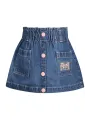 "GUESS JEANS Röcke im Sale | Guess Jeans Mädchen Jeansrock mit Stickereien und Kontrastdetails online kaufen"|Planet-Deluxe