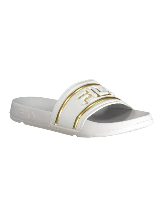 "Fila Pantoletten im Sale | Fila Pantoletten Morro Bay Gold mit Logo und Kontrastdetails online kaufen"|Planet-Deluxe