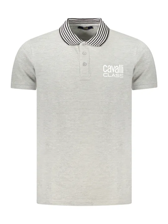 "Cavalli Class Poloshirts im Sale | Kurzarm Poloshirt 3 Knoepfe Kontrastdetails Cavalli Class online kaufen"|Planet-Deluxe