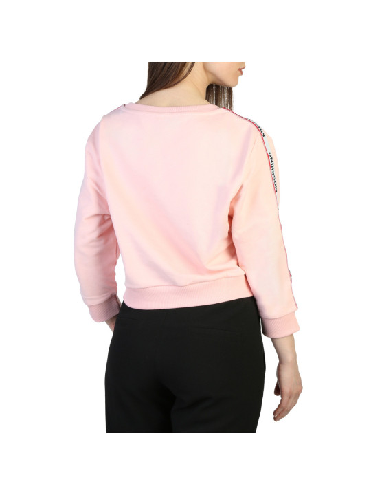Rosa Sweatshirt mit gestreiftem Ärmel