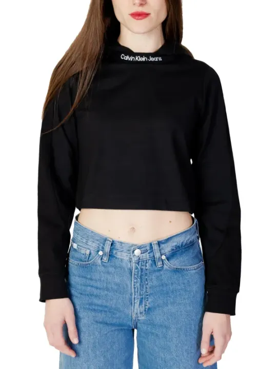 Schwarzer Calvin Klein Cropped Hoodie