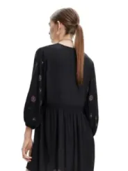 Schwarzes Desigual Kleid mit Stickerei