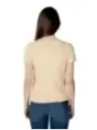 Beiges Baumwoll-T-Shirt mit Logo