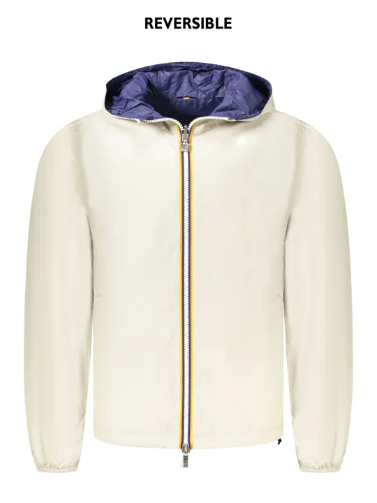 "K-WAY Jacken im Sale | Wendejacke mit Kapuze Beige Blau Recyceltes Nylon online kaufen"|Planet-Deluxe