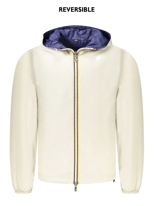"K-WAY Jacken im Sale | Wendejacke mit Kapuze Beige Blau Recyceltes Nylon online kaufen"|Planet-Deluxe