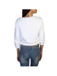 Weißes Sweatshirt mit roten Streifen