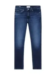 Dunkle blaue High-Waist Jeans
