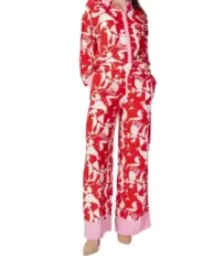 Roter Jumpsuit mit pinken Details