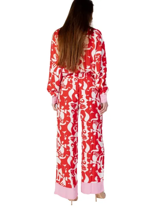 Roter Jumpsuit mit Matisse-Muster