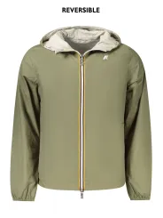 "K-WAY Jacken im Sale | Wendejacke mit Kapuze Grün/Beige aus recyceltem Nylon online kaufen"|Planet-Deluxe
