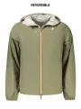 "K-WAY Jacken im Sale | Wendejacke mit Kapuze Grün/Beige aus recyceltem Nylon online kaufen"|Planet-Deluxe