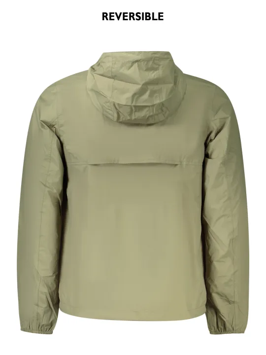 "K-WAY Jacken im Sale | Wendejacke mit Kapuze Grün/Beige aus recyceltem Nylon online kaufen"|Planet-Deluxe