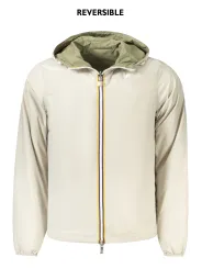 "K-WAY Jacken im Sale | Wendejacke mit Kapuze Grün/Beige aus recyceltem Nylon online kaufen"|Planet-Deluxe