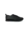 Schwarzer Leder Sneaker seitlich Ansicht