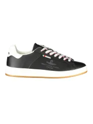 "Schwarze Folgore Sneakers: Kontrastdetails & Logo-Design"