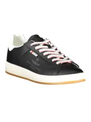 "Schwarze Folgore Sneakers: Kontrastdetails & Logo-Design"