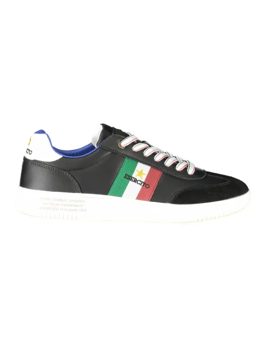 Schwarze Army Sneaker mit Logo & Kontrastdetails - Trendy